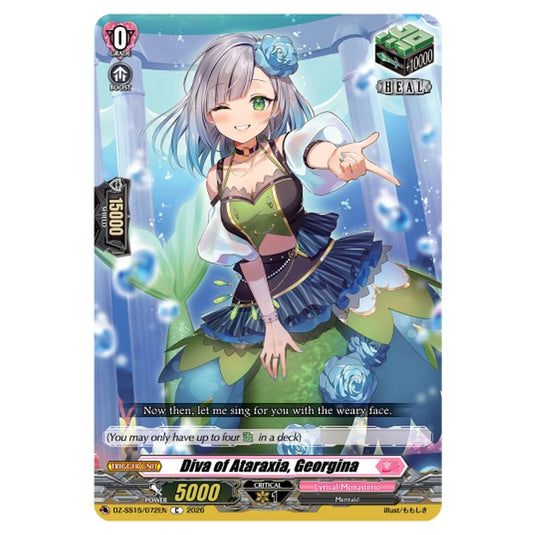 Diva of Ataraxia, Georgina DZ-SS15/072EN card from the Cardfight!! Vanguard set The Legendary Vanguards
