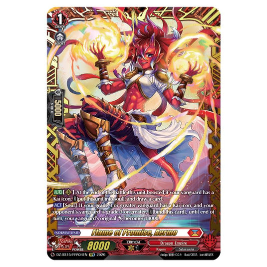 Flame of Promise, Aermo DZ-SS15/FFR04EN card from the Cardfight!! Vanguard set The Legendary Vanguards