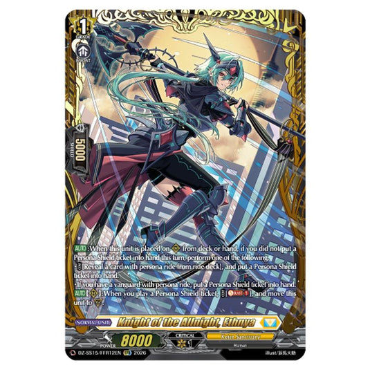 Knight of the Allnight, Ethnya DZ-SS15/FFR12EN card from the Cardfight!! Vanguard set The Legendary Vanguards
