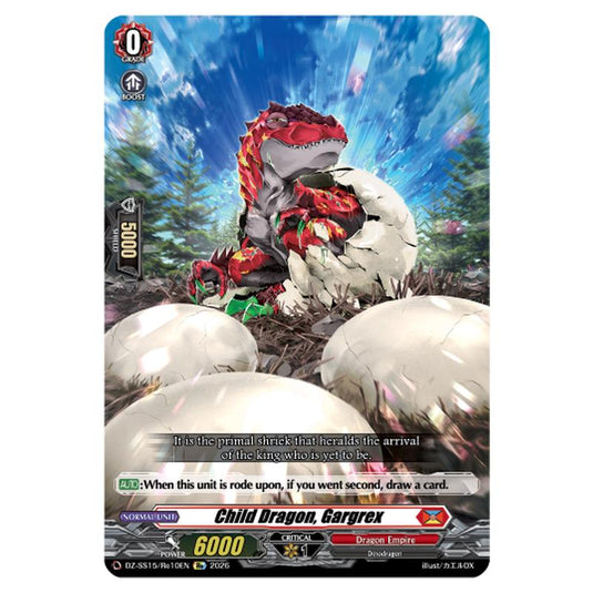 Child Dragon, Gargrex DZ-SS15/Re10EN card from the Cardfight!! Vanguard set The Legendary Vanguards