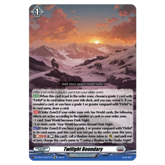 Twilight Boundary DZ-SS15/Re21EN card from the Cardfight!! Vanguard set The Legendary Vanguards