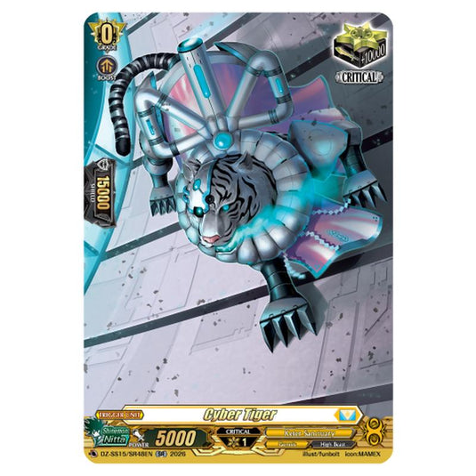 Cyber Tiger DZ-SS15/SR48EN card from the Cardfight!! Vanguard set The Legendary Vanguards