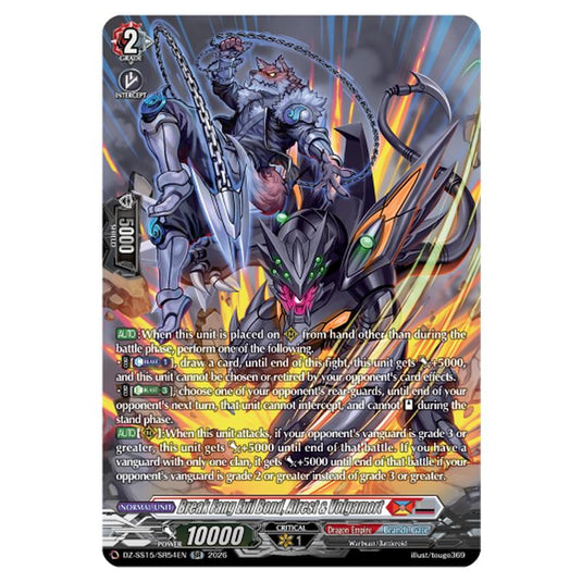 Break Fang Evil Bond, Alrest & Volgamort DZ-SS15/SR54EN card from the Cardfight!! Vanguard set The Legendary Vanguards