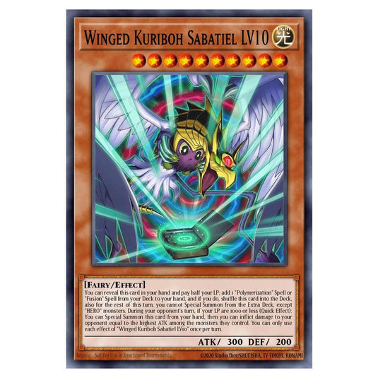 Winged Kuriboh Sabatiel LV10 MAMO-EN006-UR card from the Yu-Gi-Oh! set Magnificent Monsters