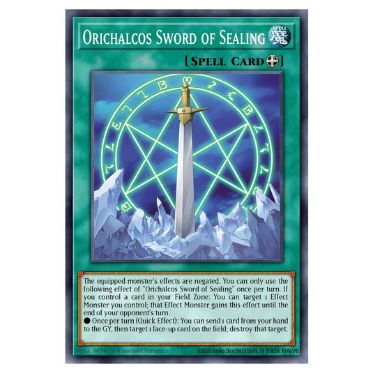Orichalcos Sword of Sealing MAMO-EN022-UR card from the Yu-Gi-Oh! set Magnificent Monsters