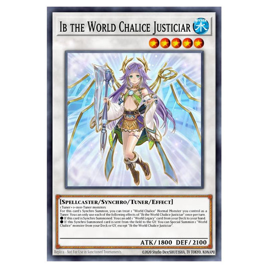 Ib the World Chalice Justiciar MAMO-EN034-STR card from the Yu-Gi-Oh! set Magnificent Monsters