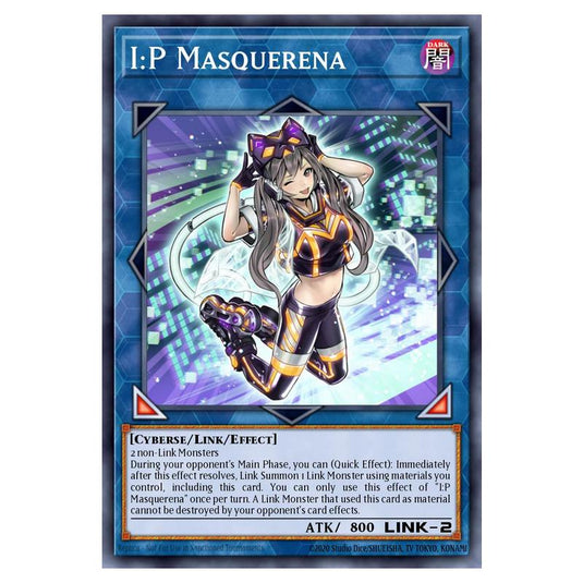 I:P Masquerena MAMO-EN029-UR card from the Yu-Gi-Oh! set Magnificent Monsters