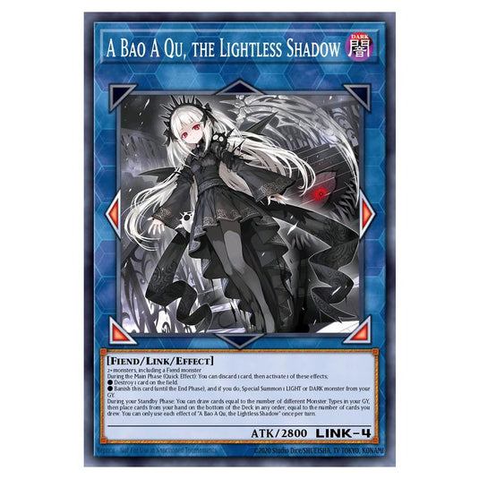 A Bao A Qu, the Lightless Shadow MAMO-EN038-UR card from the Yu-Gi-Oh! set Magnificent Monsters