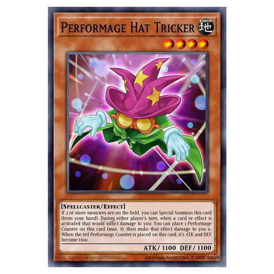 Performage Hat Tricker MAMO-EN042 card from the Yu-Gi-Oh! set Magnificent Monsters