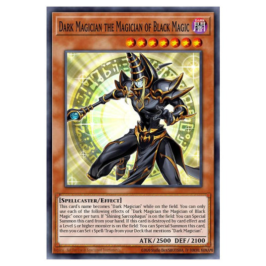 Dark Magician the Magician of Black Magic MAMO-EN051 card from the Yu-Gi-Oh! set Magnificent Monsters