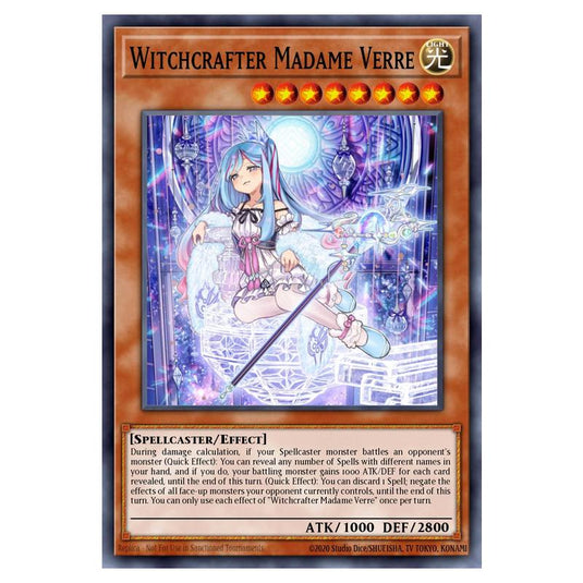 Witchcrafter Madame Verre MAMO-EN031-STR card from the Yu-Gi-Oh! set Magnificent Monsters