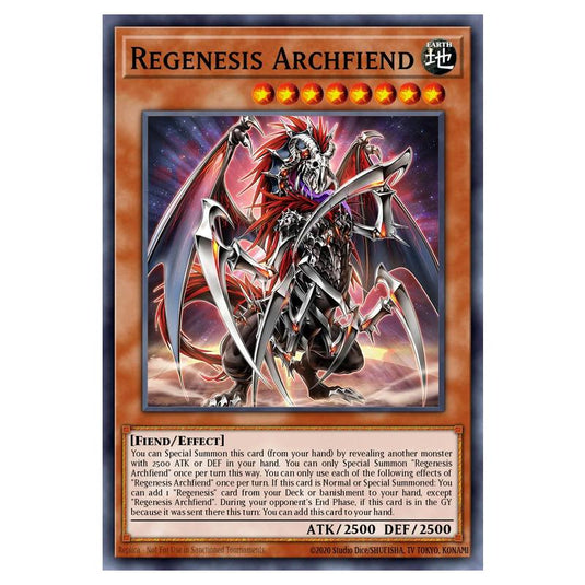 Regenesis Archfiend MAMO-EN060 card from the Yu-Gi-Oh! set Magnificent Monsters