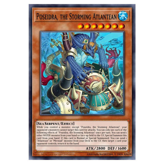 Poseidra, the Storming Atlantean MAMO-EN055 card from the Yu-Gi-Oh! set Magnificent Monsters
