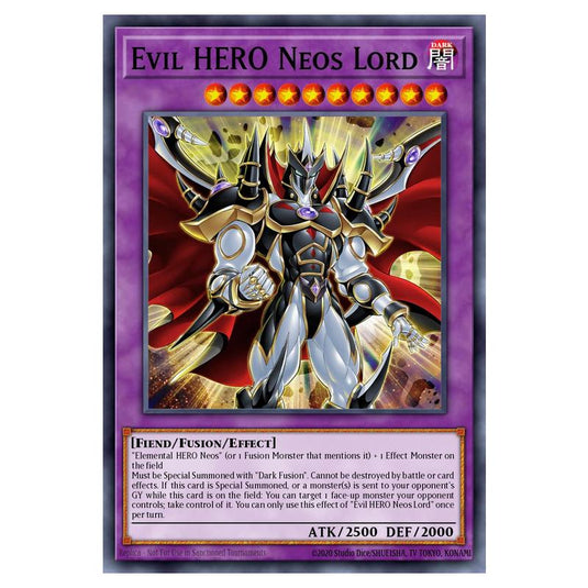 Evil HERO Neos Lord MAMO-EN076 card from the Yu-Gi-Oh! set Magnificent Monsters