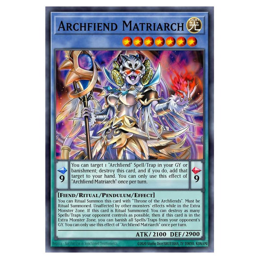 Archfiend Matriarch MAMO-EN070 card from the Yu-Gi-Oh! set Magnificent Monsters