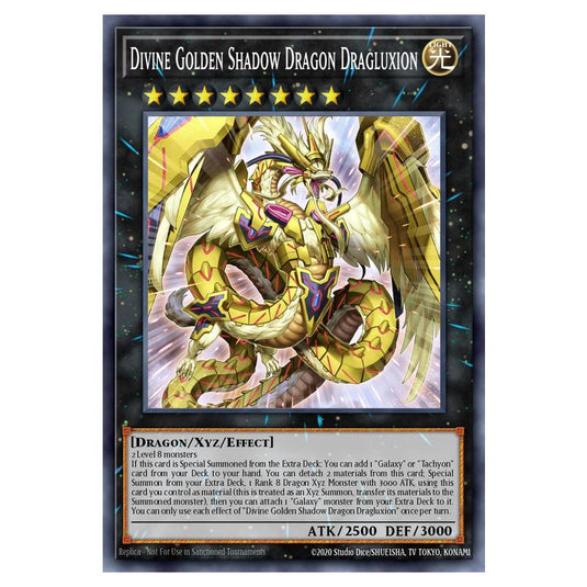 Divine Golden Shadow Dragon Dragluxion MAMO-EN085 card from the Yu-Gi-Oh! set Magnificent Monsters