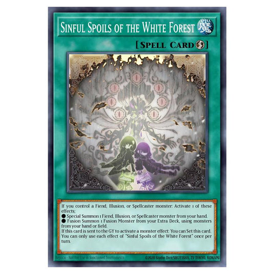 Sinful Spoils of the White Forest MAMO-EN099 card from the Yu-Gi-Oh! set Magnificent Monsters