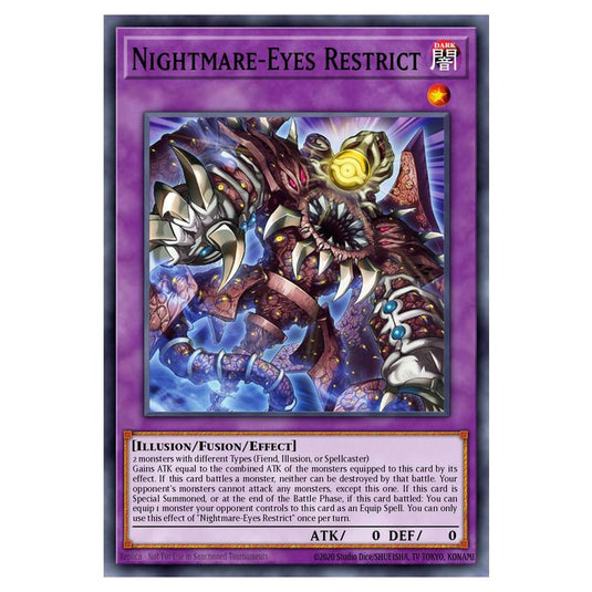Nightmare-Eyes Restrict MAMO-EN122-SCR card from the Yu-Gi-Oh! set Magnificent Monsters