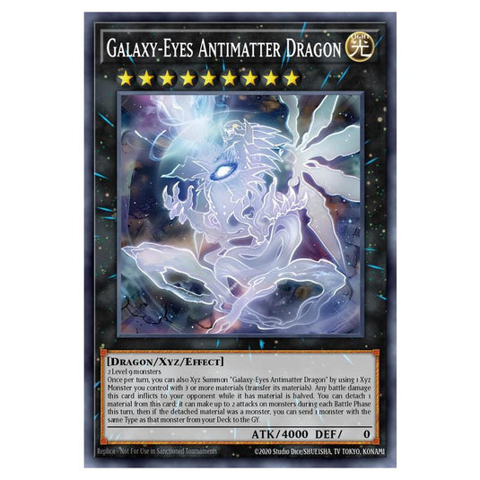 Galaxy-Eyes Antimatter Dragon MAMO-EN124-SCR card from the Yu-Gi-Oh! set Magnificent Monsters