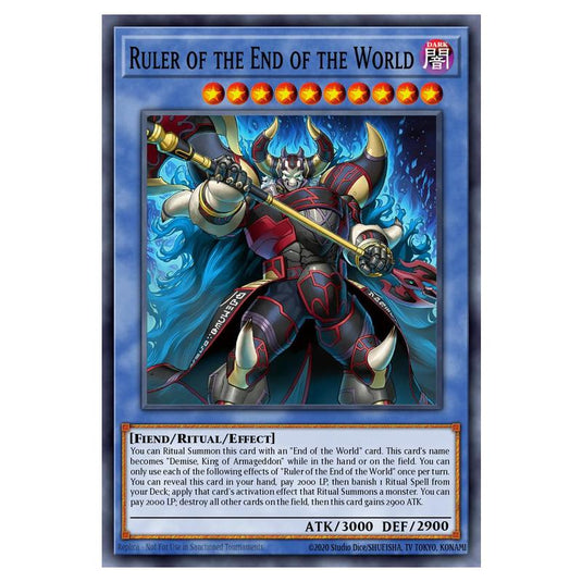 Ruler of the End of the World MAMO-EN121-SCR card from the Yu-Gi-Oh! set Magnificent Monsters