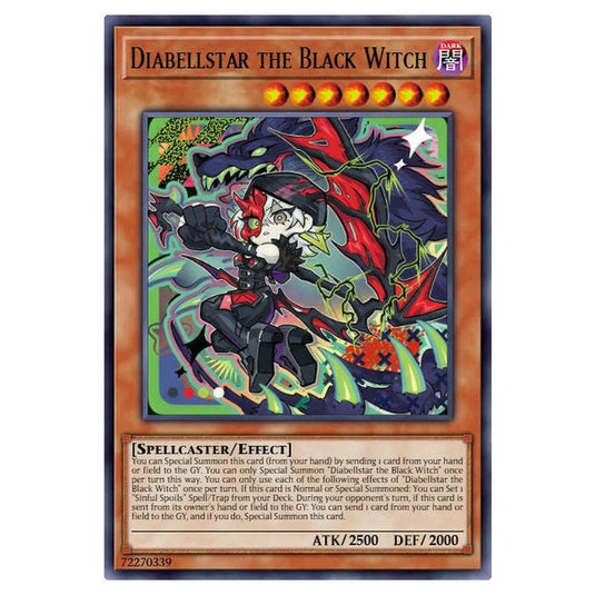 Diabellstar the Black Witch MAMO-EN032-STR card from the Yu-Gi-Oh! set Magnificent Monsters