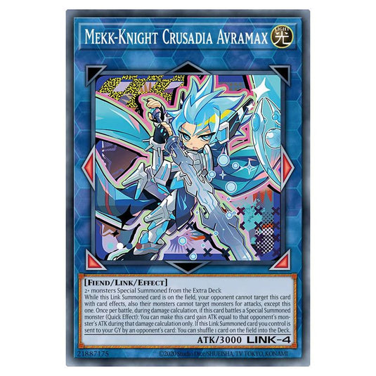 Mekk-Knight Crusadia Avramax MAMO-EN037-SCR card from the Yu-Gi-Oh! set Magnificent Monsters