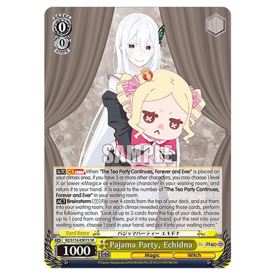 Pajama Party, Echidna RZ/S116-E001S card from the Weiss Schwarz set Re:ZERO -Starting Life in Another World- Vol.3