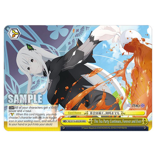 The Tea Party Continues, Forever and Ever RZ/S116-E023R card from the Weiss Schwarz set Re:ZERO -Starting Life in Another World- Vol.3