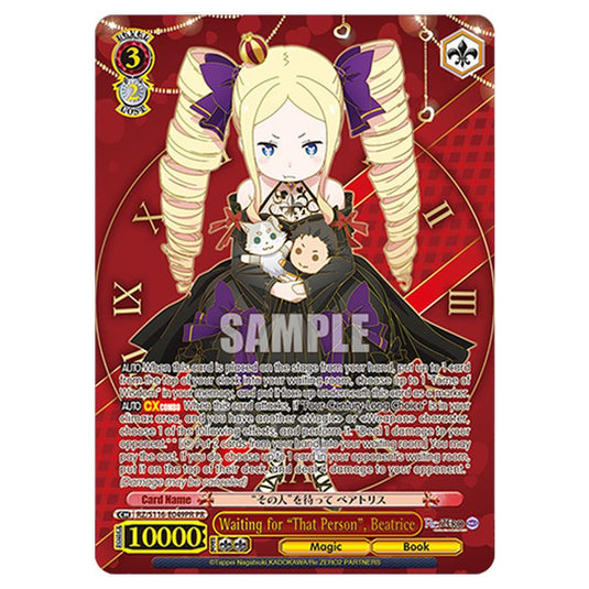 Waiting for “That Person”, Beatrice RZ/S116-E049PR card from the Weiss Schwarz set Re:ZERO -Starting Life in Another World- Vol.3