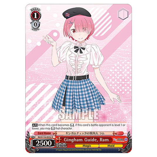 Gingham Guide, Ram RZ/S116-E052 card from the Weiss Schwarz set Re:ZERO -Starting Life in Another World- Vol.3