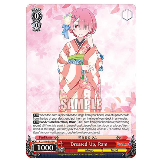 Dressed Up, Ram RZ/S116-E056 card from the Weiss Schwarz set Re:ZERO -Starting Life in Another World- Vol.3