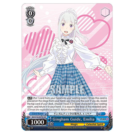 Gingham Guide, Emilia RZ/S116-E079S card from the Weiss Schwarz set Re:ZERO -Starting Life in Another World- Vol.3