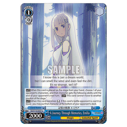 A Journey Through Memories, Emilia RZ/S116-E087 card from the Weiss Schwarz set Re:ZERO -Starting Life in Another World- Vol.3
