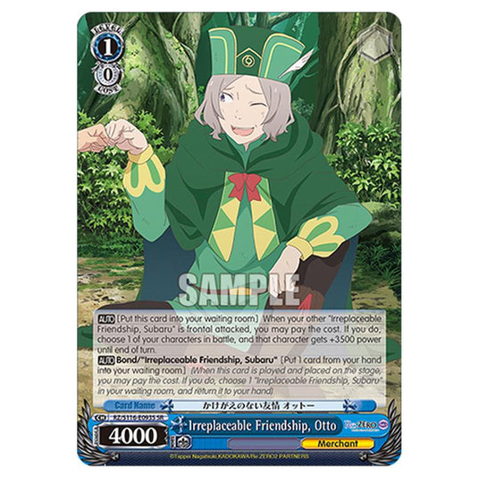 Irreplaceable Friendship, Otto RZ/S116-E093S card from the Weiss Schwarz set Re:ZERO -Starting Life in Another World- Vol.3