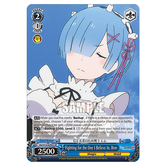 Fighting for the One I Believe In, Rem RZ/S116-E095S card from the Weiss Schwarz set Re:ZERO -Starting Life in Another World- Vol.3