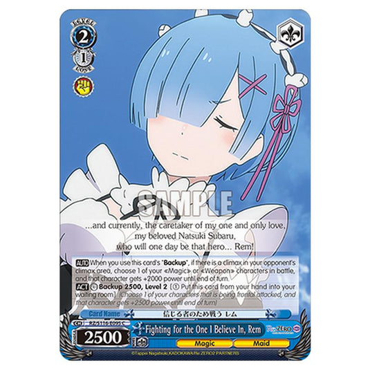 Fighting for the One I Believe In, Rem RZ/S116-E095 card from the Weiss Schwarz set Re:ZERO -Starting Life in Another World- Vol.3