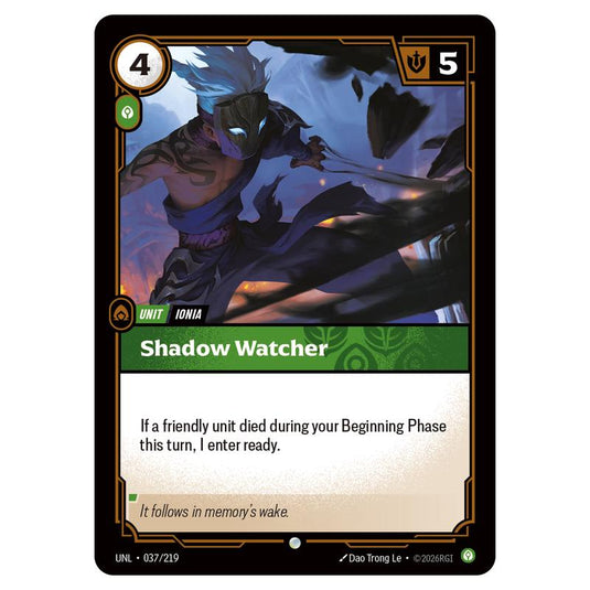 Shadow Watcher card from the Riftbound: League of Legends set Unleashed