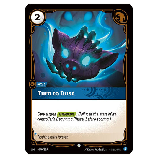 Turn to Dust card from the Riftbound: League of Legends set Unleashed