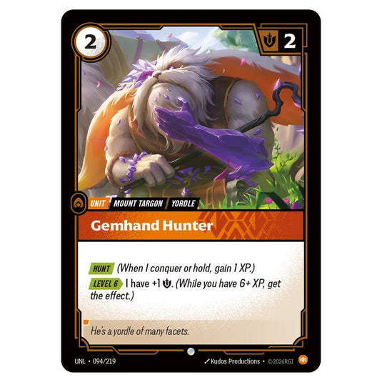 Gemhand Hunter card from the Riftbound: League of Legends set Unleashed