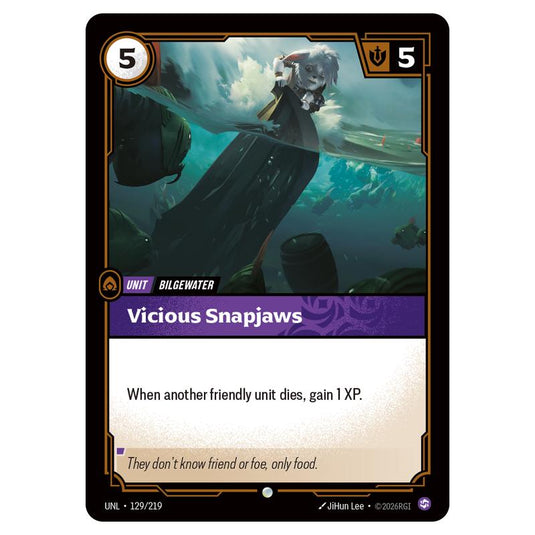 Vicious Snapjaws card from the Riftbound: League of Legends set Unleashed