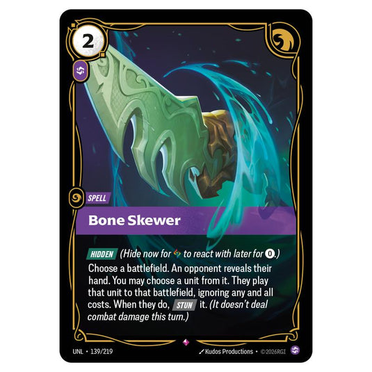 Bone Skewer card from the Riftbound: League of Legends set Unleashed