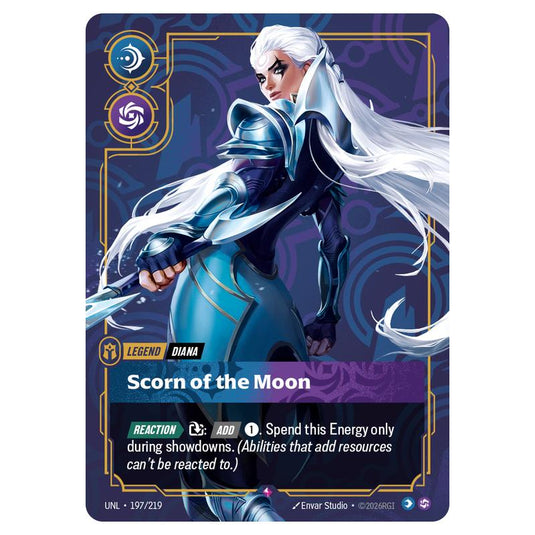 Diana Scorn of the Moon card from the Riftbound: League of Legends set Unleashed