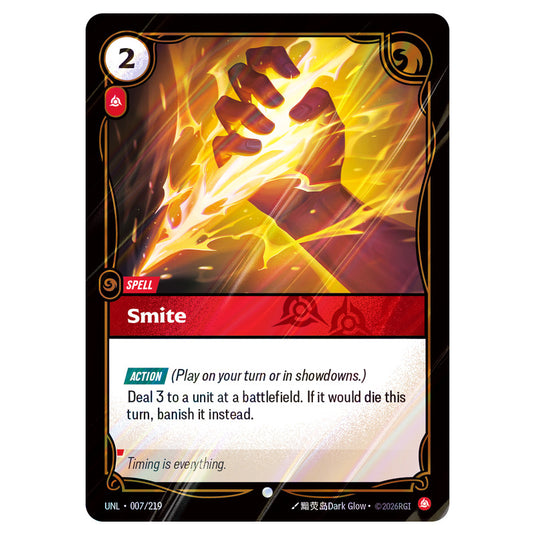 Smite Foil card from the Riftbound: League of Legends set Unleashed