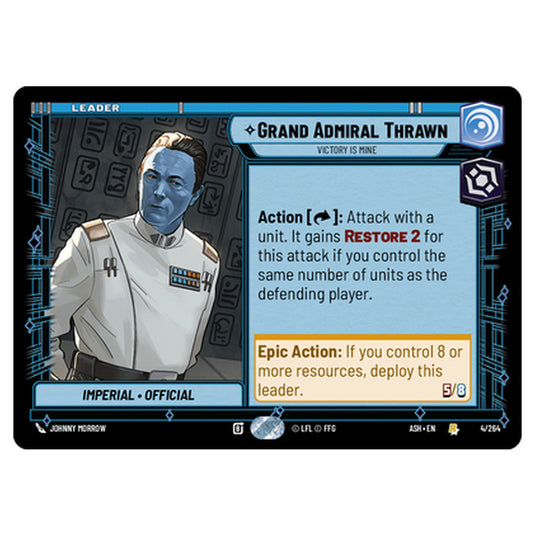 Grand Admiral Thrawn card from the Star Wars Unlimited set Ashes of the Empire