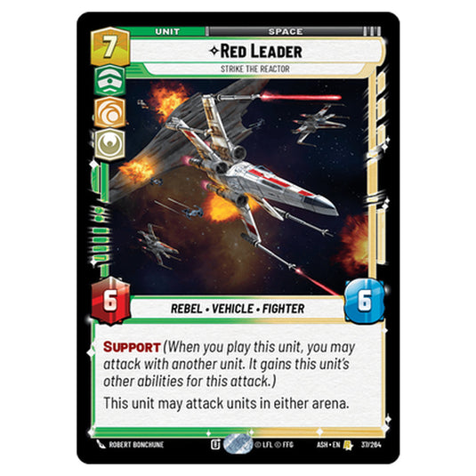 Red Leader card from the Star Wars Unlimited set Ashes of the Empire