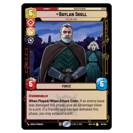 Baylan Skoll card from the Star Wars Unlimited set Ashes of the Empire