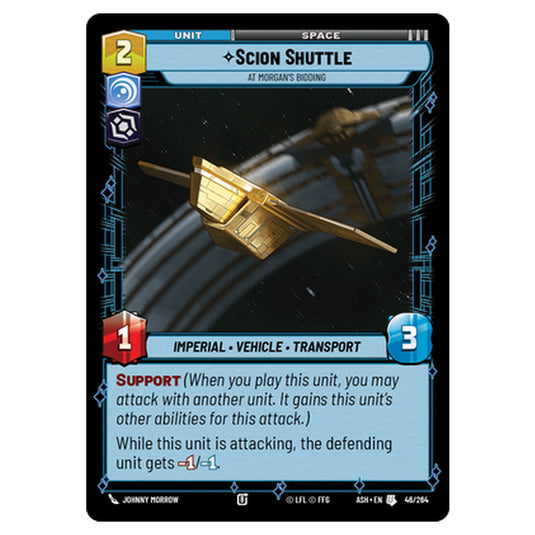 Scion Shuttle card from the Star Wars Unlimited set Ashes of the Empire