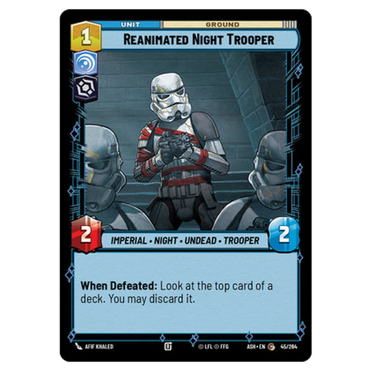 Reanimated Night Trooper card from the Star Wars Unlimited set Ashes of the Empire