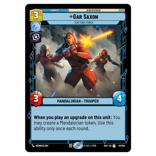Gar Saxon card from the Star Wars Unlimited set Ashes of the Empire