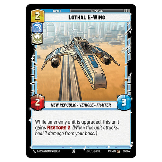 Lothal E-Wing card from the Star Wars Unlimited set Ashes of the Empire
